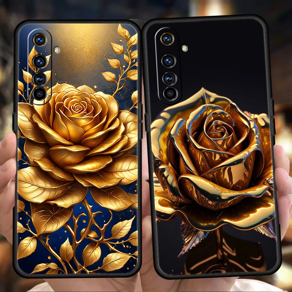 Cartoon Rose Phone Case for Oppo A17 A12 A57 A74 A16 Find X5 X6 A52 A53 A54 A15 Reno 6 Z 7 Pro A9 2020 5G Silicone Shell Capas