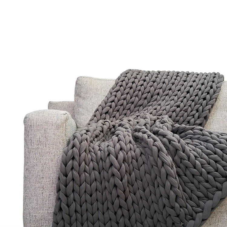 Fashion Design ized Size Throw Handmade Chunky Knit Weighted Blanket