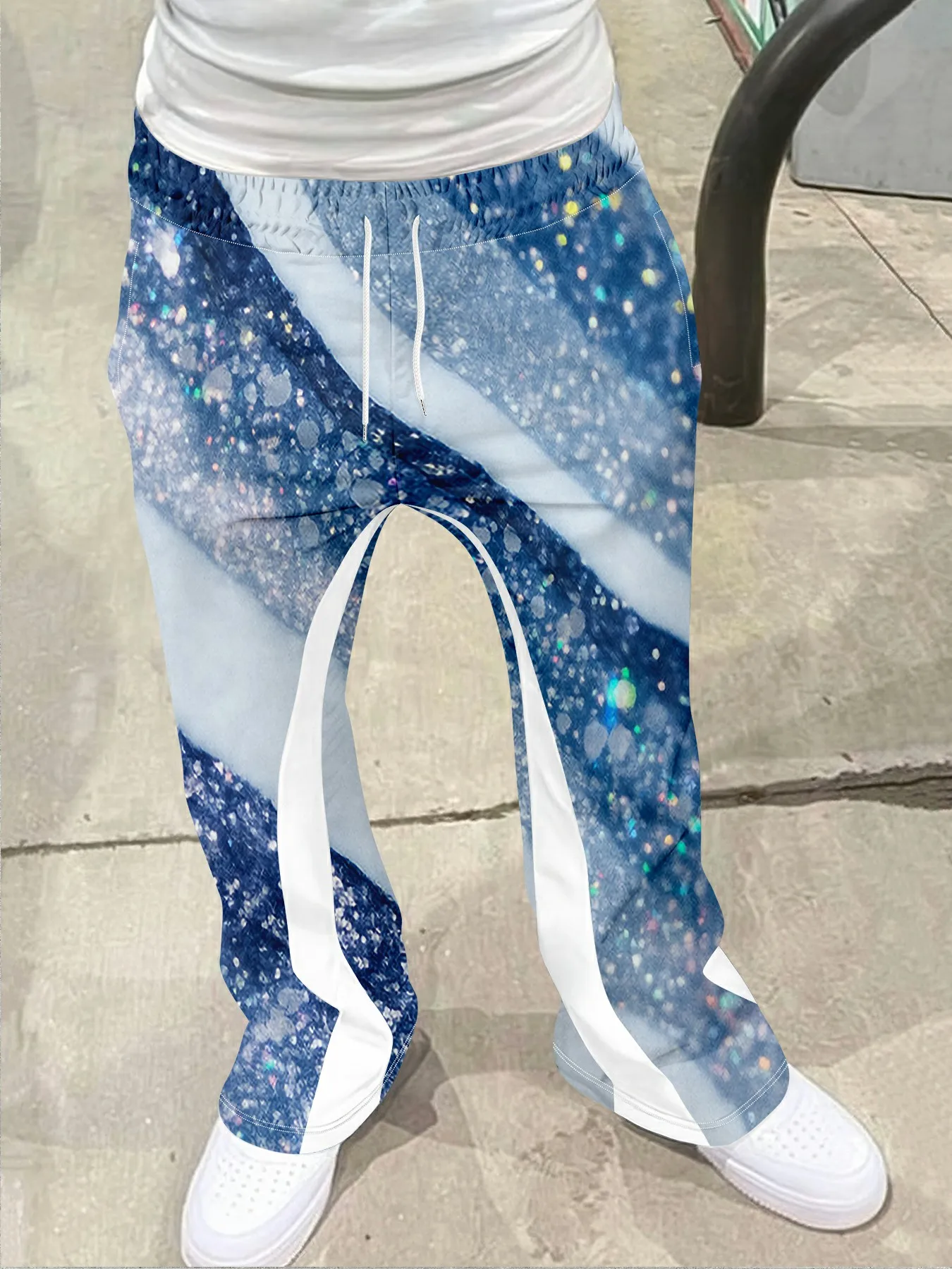 

Y2k Flared Pants Men Loose 3D Print Trousers Casual Sweatpants Mid Waist Sporty Female Clothes Streetwear Hip Hop Vintage Pants