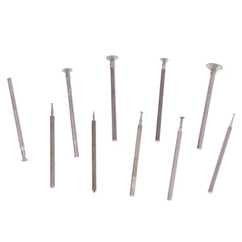 【F】10 Uds. Cabezal de molienda de diamante piedra Jade tallado pulido herramientas de grabado 2,35mm