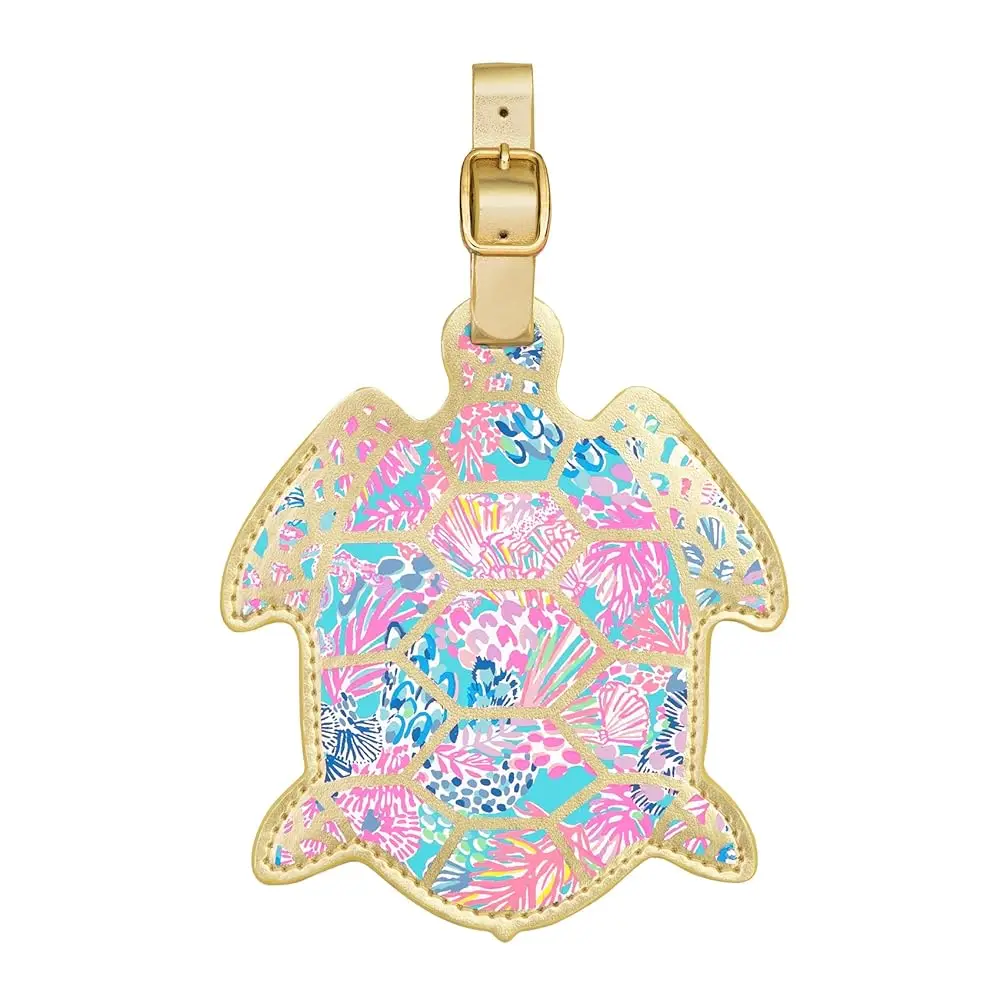 

Бирка для багажа в форме черепахи с надежным ремешком, из прочной веганской кожи, цветной идентификатор для чемодана, для путешествий, Splendor in the