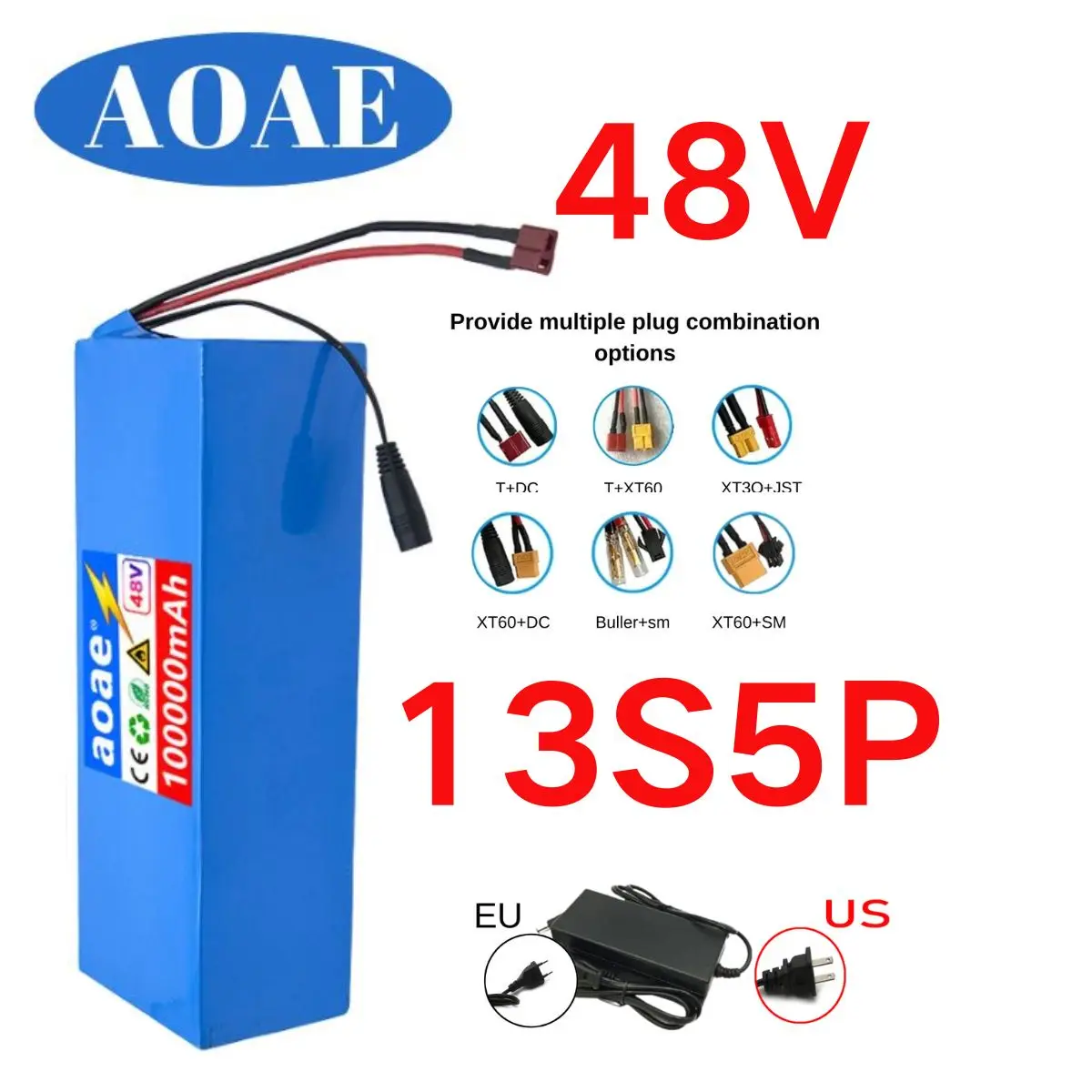 

100% 48V 13s5p 100ah Lithium Battery Pack 48v 100000mAh 250W-2000W Citycoco Motorized Scooter Batteries Built in 50A BMS