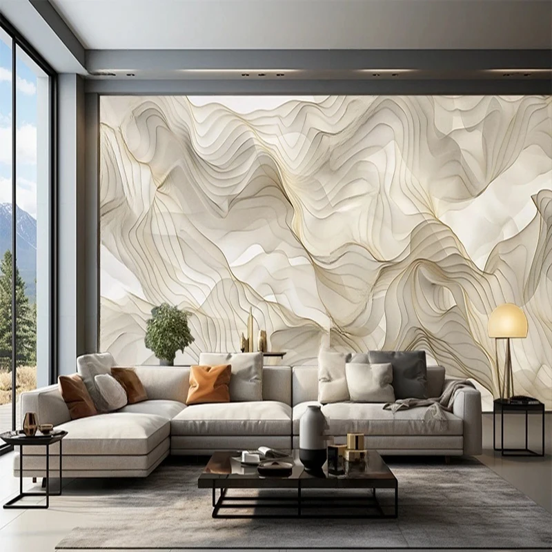 Custom Photo Mural Modern Art Decor Wallpaper Abstract Lines Pattern Painting Background For Living Room Bedroom Papel De Parede