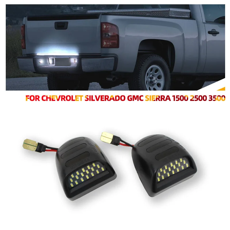 12V Car Number License Plate Lights LED Lamp Auto Accessories  For Chevrolet Silverado Avalanche Traverse Tahoe GMC Sierra 1500