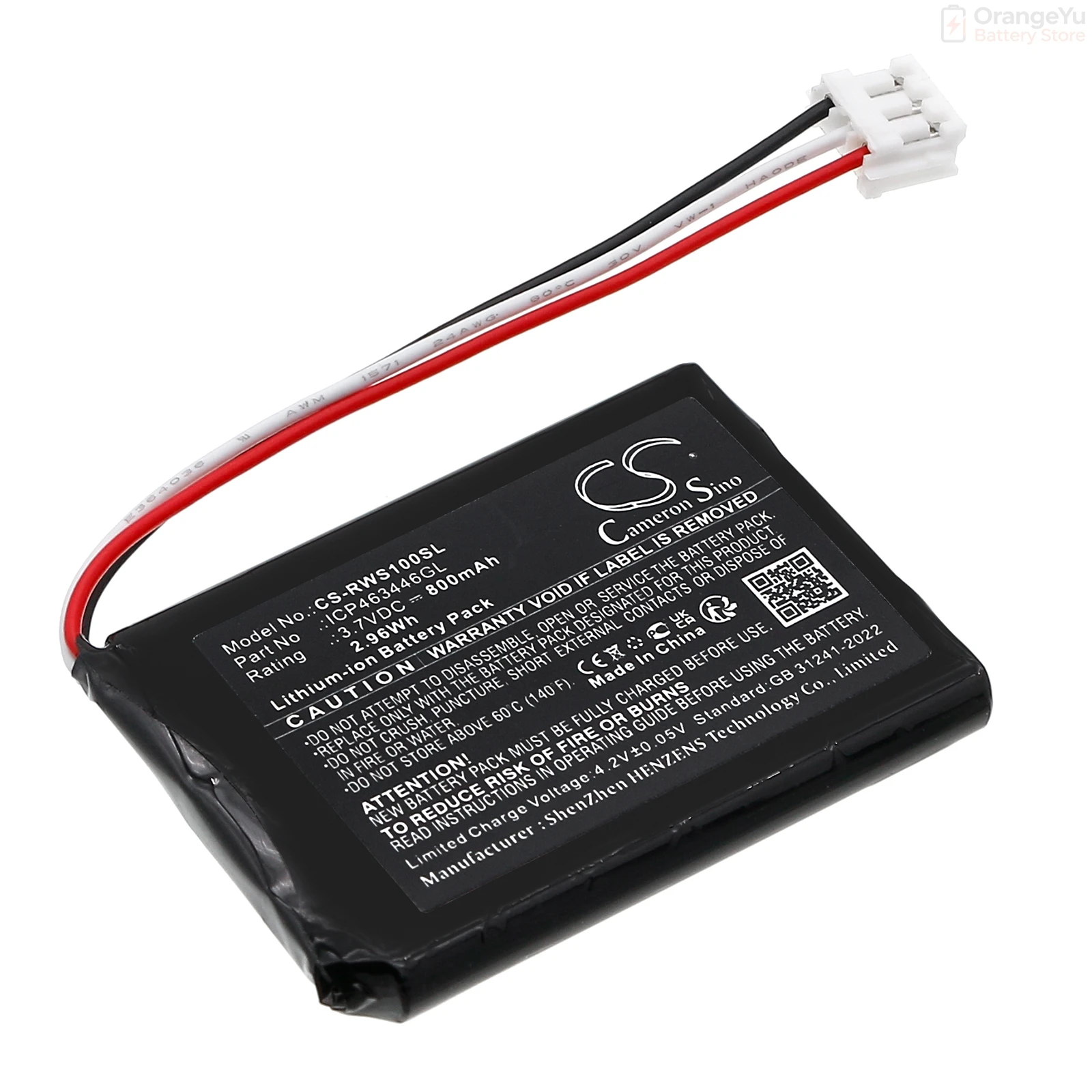 Replacement 3.7V 800mAh Amplifier Battery for Red Witch Seven Sisters Violetta Delay RWLIBATT ICP463446GL
