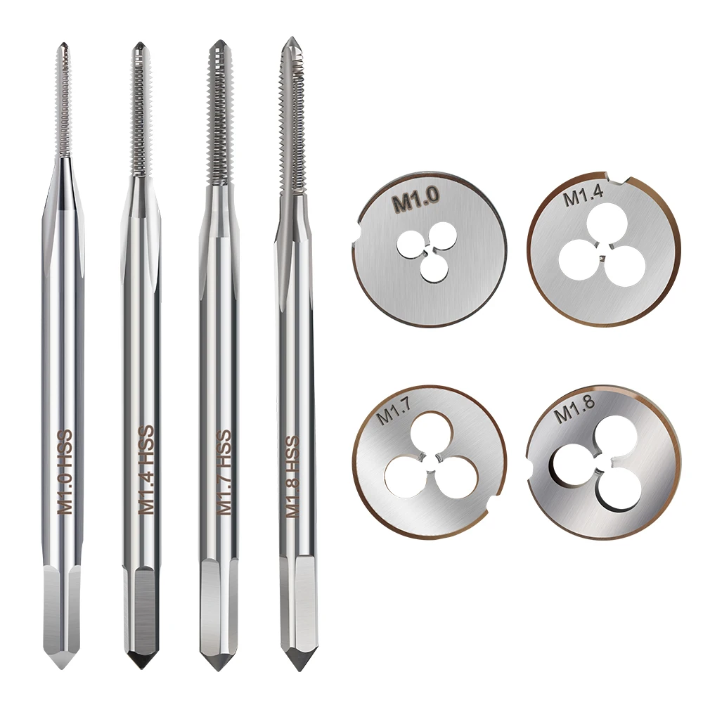 2 stücke M1-M9 Metrische Stecker Gewindebohrer Sterben Rechtsgewinde Gewindebohrer und Matrizensatz HSS Maschine Gewindewerkzeug Schraube Gewindebohrer Bohrer sterben Set – Detail 8