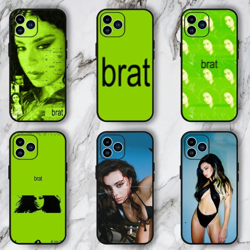 Singer C-Charli XCX Brat Phone Case For Samsung Galaxy S22 S23 Ultra S21 S20 FE Plus Note 20 Soft Cover