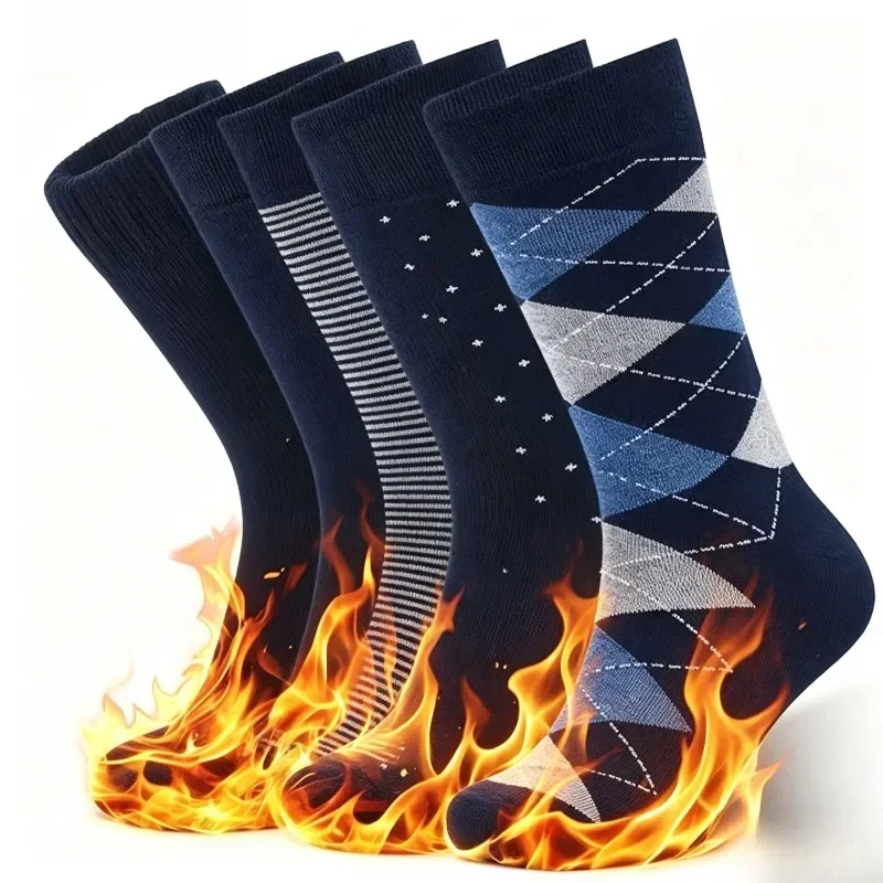 3 Pairs of Classic Vintage Mid-tube Socks, Random Styles, New Autumn/winter Collection - Thick and Warm