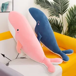 Giant Washable Soft Stuffed Plush Whale Toy Ocean Animal Doll Blue Black Pink Giant Whale Plushie For Children Birthday Kid Gift