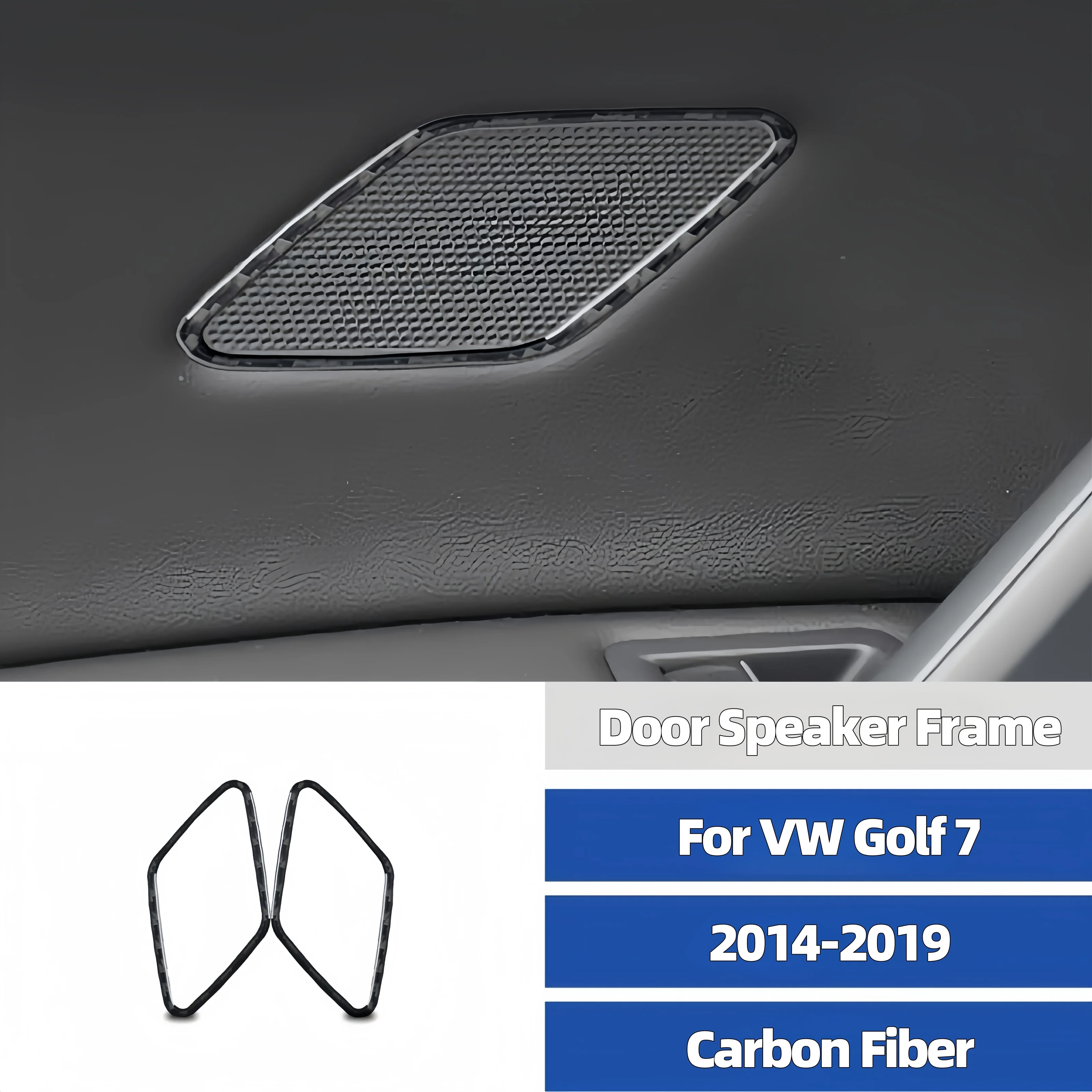 

For VW Golf 7 GTI Mk7 2014-2019 Carbon Fiber Interior Car Door Speaker Frame Trim Cover Decorative Sticker Auto Accessoires
