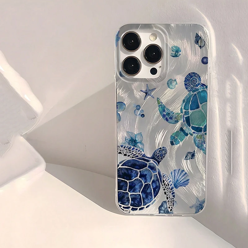 Meeresschildkröte Strand Muster Telefon Fall Für Samsung Galaxy S25 Ultra S24 Plus S23 FE S22 A56 A36 A16 A55 A54 A53 A52S A35 A36 Abdeckung