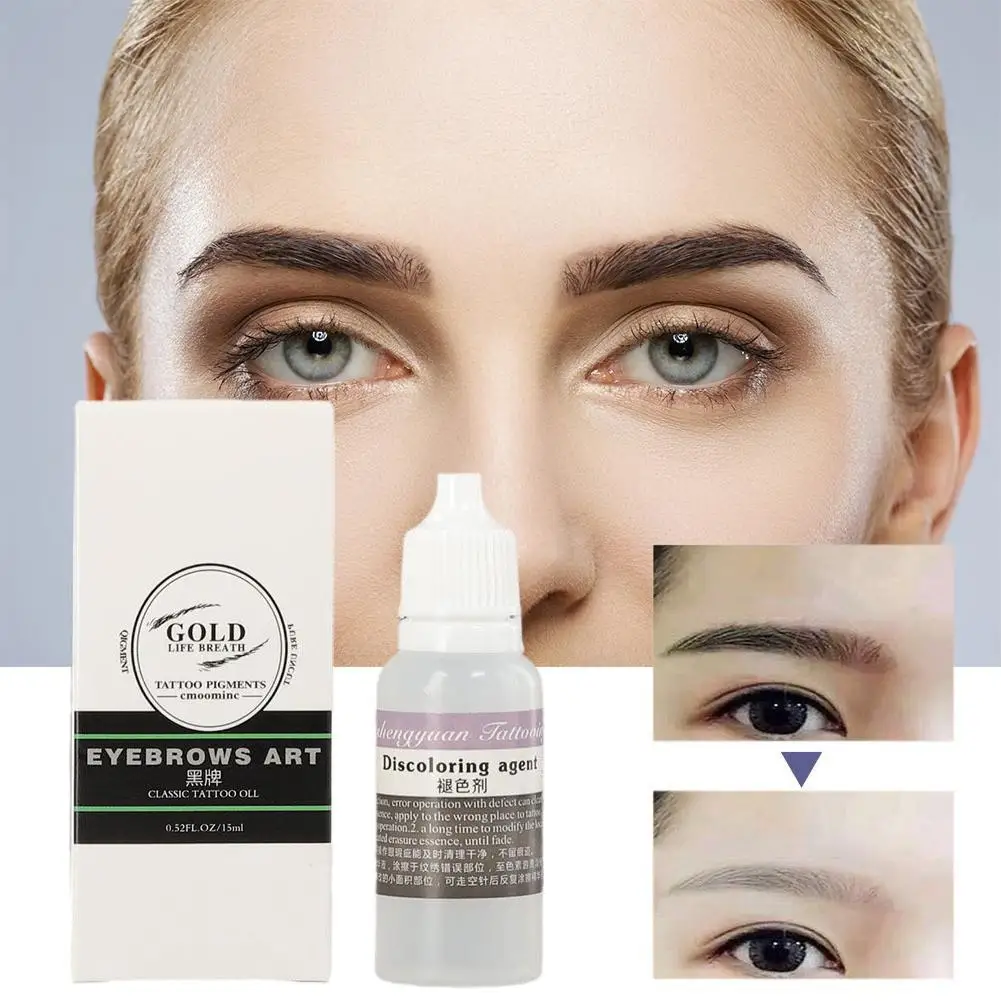 Microblading a base de plantas, tatuaje semipermanente de corrección, fijación y agente colorante rápido para cejas fijas, labios, Eyeli, P0L4, 15ML