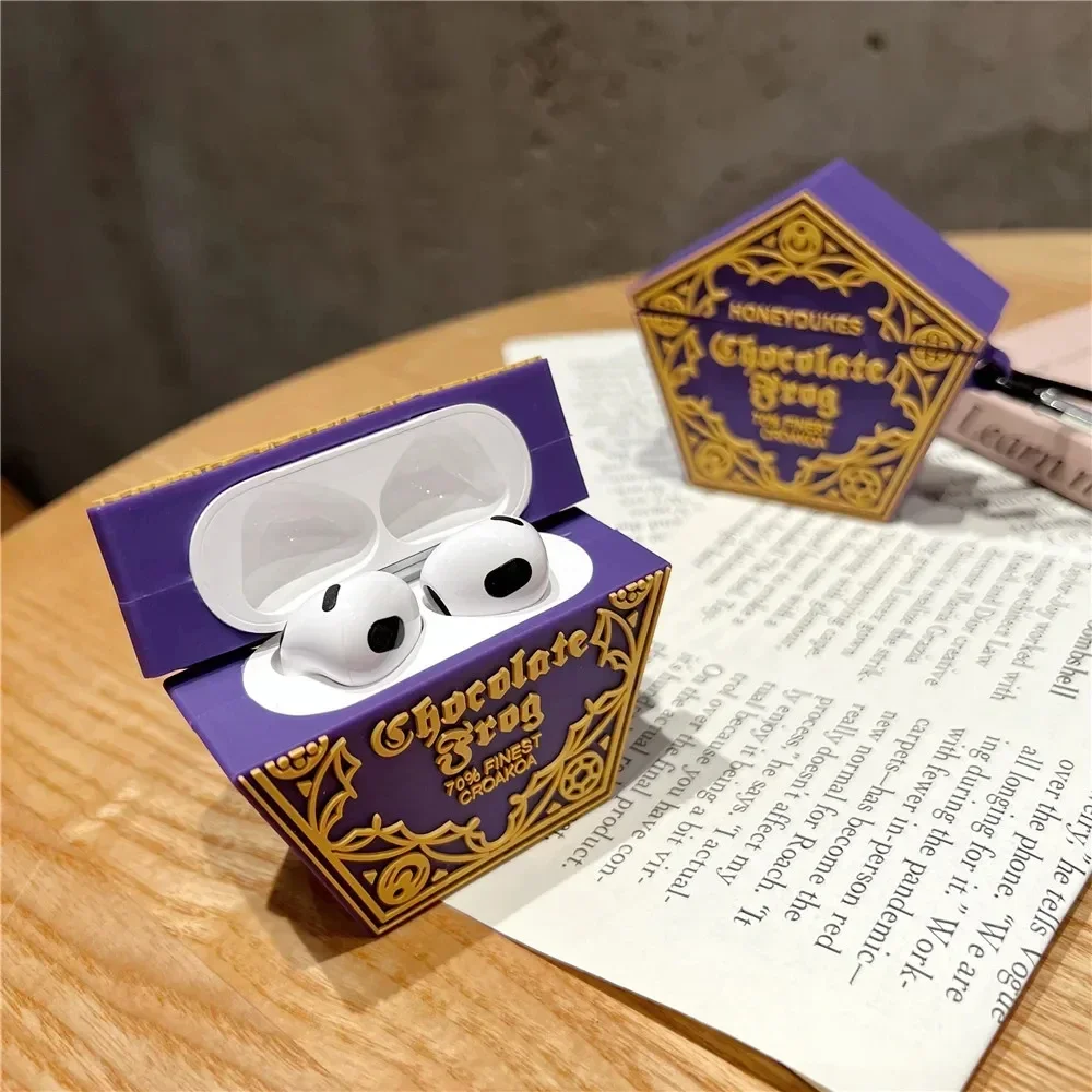 Earphone Cases For Apple Airpods 4 3 Pods 2 1 Pro2 Cartoon Silicone Purple Protective Cover For Charging Box Headset Accessories
