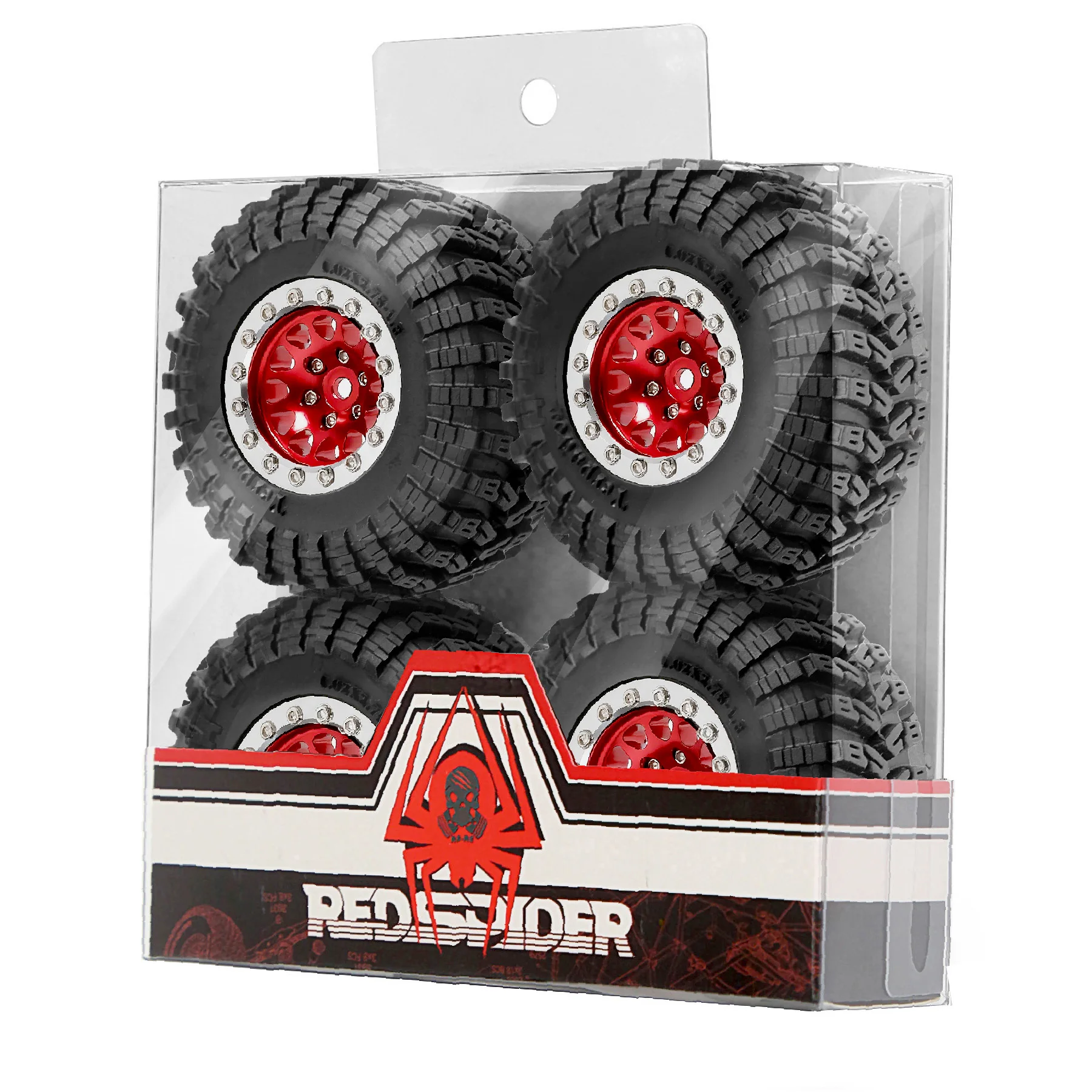 عجلات وإطارات بيدلوك 1.3 بوصة بقطر خارجي 2.75 بوصة وسداسي 7 مم (4 قطع) لسيارات التحكم عن بعد الزاحفة بمقياس 1/18 و1/24 مثل TRX4M وSCX24 وAX24 وFCX18 وFCX24