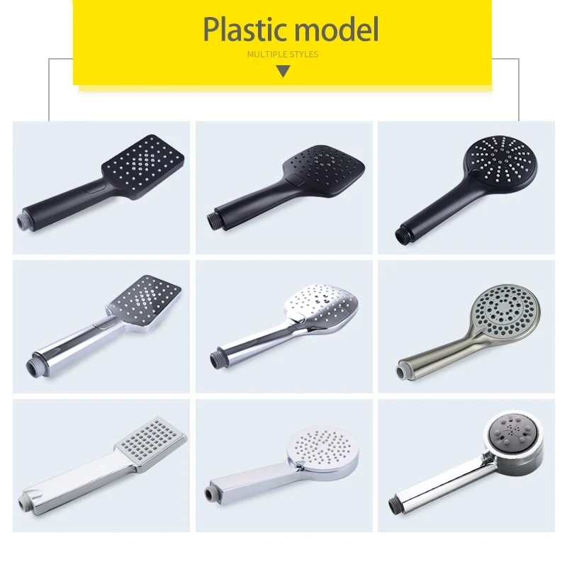 Rain Shower Head Hand Shower Multi Function Adjustable Shower High Pressure Shower Head Water Saving Black Shower