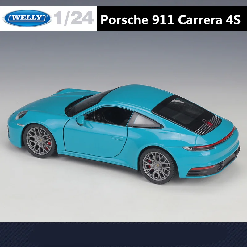 Welly 1:24 Porsche 911 Carrera 4S Alloy Sports Car Model Diecast Metal Toy Vehicles Car Model High Simulation Childrens Toy Gift