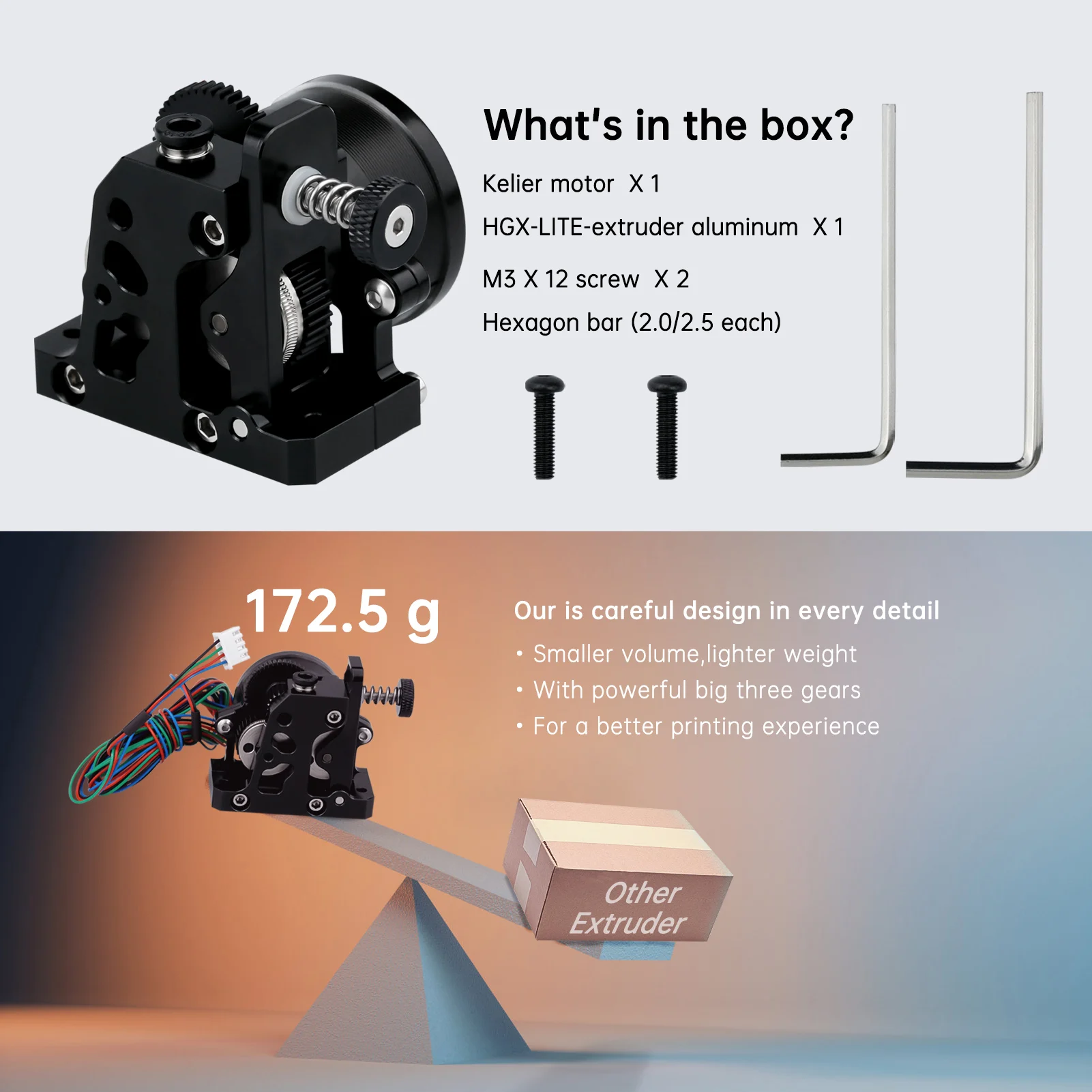 Haldis 3D-Drucker Zubehör Hochwertiger Gehärteter Stahl HGX-LITE-Extruder-Getriebesatz, Kompatibel mit Ender-3/Ender-3 – Detail 12
