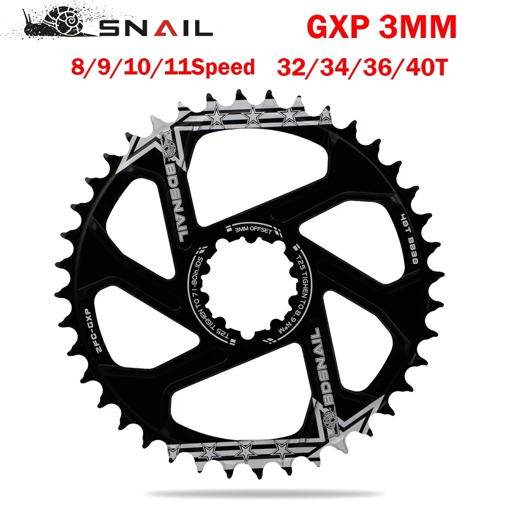 MTB Mountain Bike 3mm 6mm Offset 30T/32T/34T/36T/38T Crown Bicycle Chainring for Sram GXP 11/12S NX XX XO GX GXP11 Crank Parts