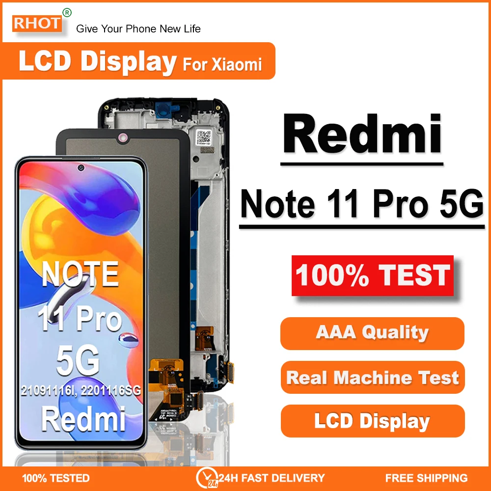 6.67'' Display For Xiaomi Redmi Note 11 Pro LCD 2201116TG LCD TFT Touch Screen Digitizer Assembly For Redmi Note 11 Pro 5G LCD