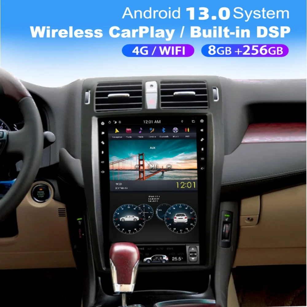 8 Core Qualcomm Android Carplay Car Multimedia Automotive Radio For Toyota Crown 2010 2011 2012 2013 2014 GPS Navi Head Unit