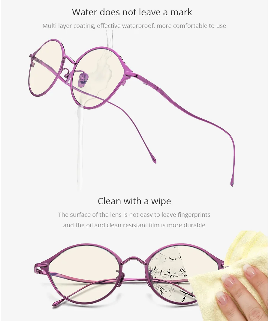 FONEX Pure Titanium Anti Blue Light Blocking Glasses for Women Retro Round Men 2025 New Vintage Anti-Blue Eyeglasses AB012
