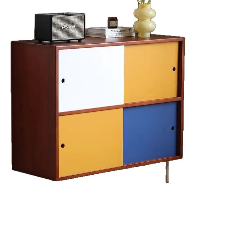 

Color matching medieval dining side integrated storage characteristic living room contrasting color locker