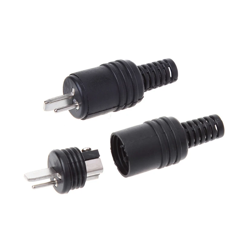 LXAF 10pcs Accessories Cable Solder HIFI Speaker Adapter Black Screw Terminals Tools DIN Plug 2 Pin  Male Mini Connector