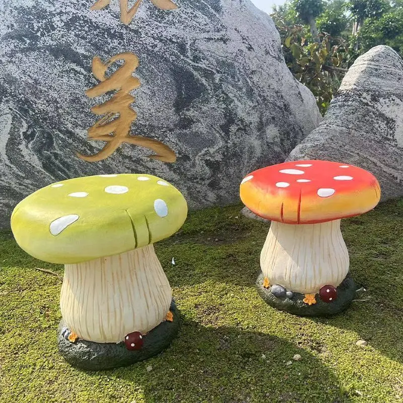 Garden Decoration Simulation Mushroom Stool Outdoor Courtyard Lawn Kindergarten Landscape Layout Resin Ornaments Crafts