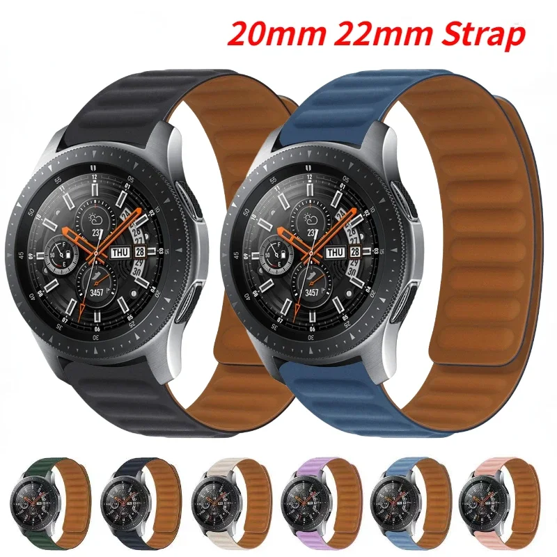 

22MM 20MM Silicone Strap for Huawei Watch GT5-4 Pro Magnetic Bracelet For Samsung Galaxy Watch 4/6 Classic band