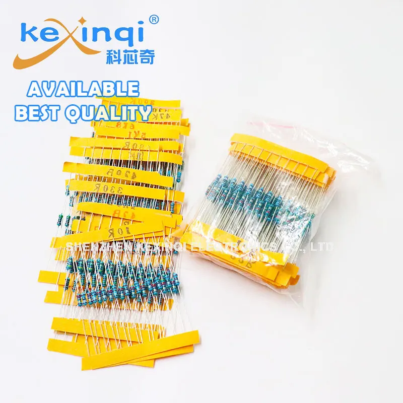 30Kinds*10pcs=300PCS 10 -1M Ohm 1/4w Resistance 1% Metal Film Resistor Assortment Kit Set 10R 22R 47R 100R 150R 200R 220R 270R