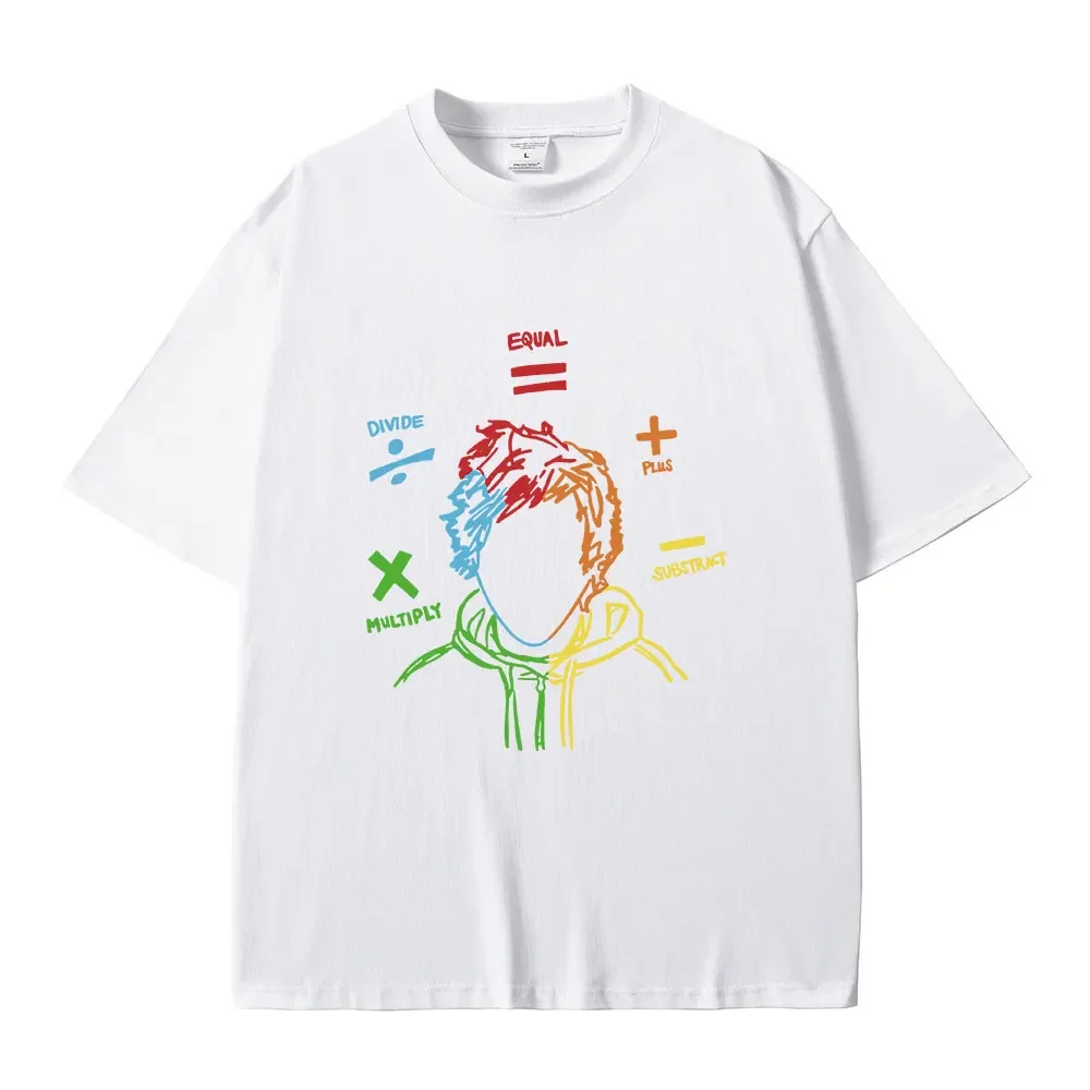 إد شيران The Math Tour Sheerios تي شيرت عادية كم قصير المرأة تي شيرت خمر الهيب هوب تي شيرت الشارع الشهير #3