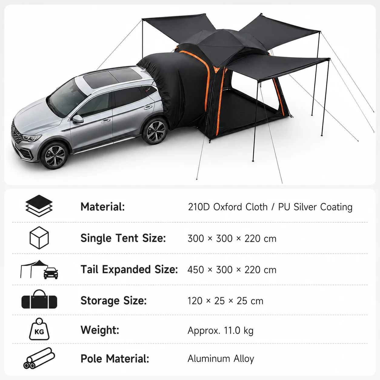 Универсальная задняя палатка д – обзор и цена Outdoor Camping Awning