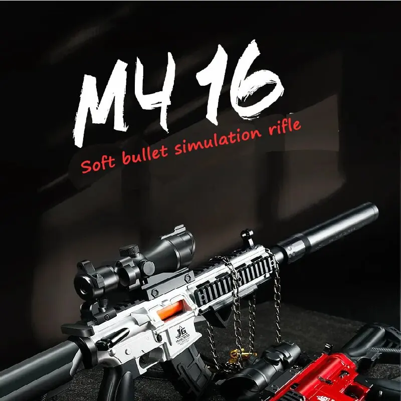 M416 Spielzeug pistole Shell werfen weiche Kugel kann Saugnapf Kinder Sturmgewehr manuelle Zug schraube Modell Jungen Spielzeug feuern