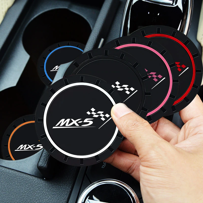 1Pcs Car Coaster Water Decoration Cup Silcone Pad Anti Slip Mat Accessories For Mazda MX5 Nb Nc 2017 2006 2010 2007 2019 2016