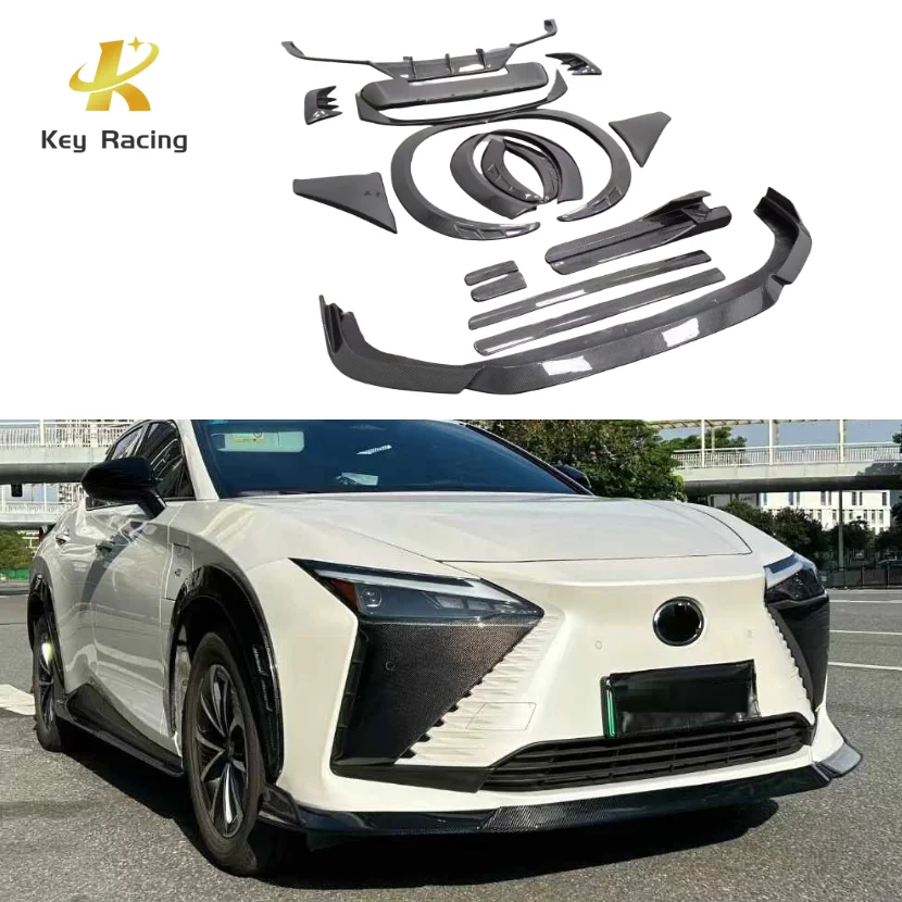 For Lexus RZ 300e 450e 2022-2024 Carbon Fiber Bodykit Front Bumper Lip Wheel Eyebrow Rear Diffuser Side Skirt Spoiler Accesorios