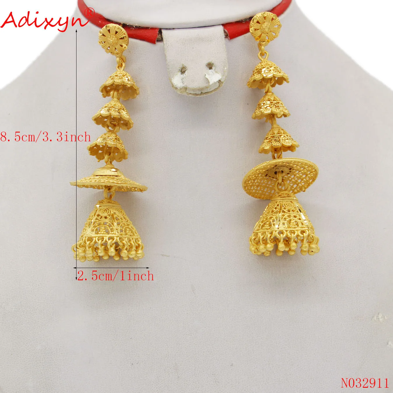 Adixyn India Hollow Swing Bollywood Ethnic Earrings For Women Gold Color/Copper Manual Jewelry Religious Activities N032911