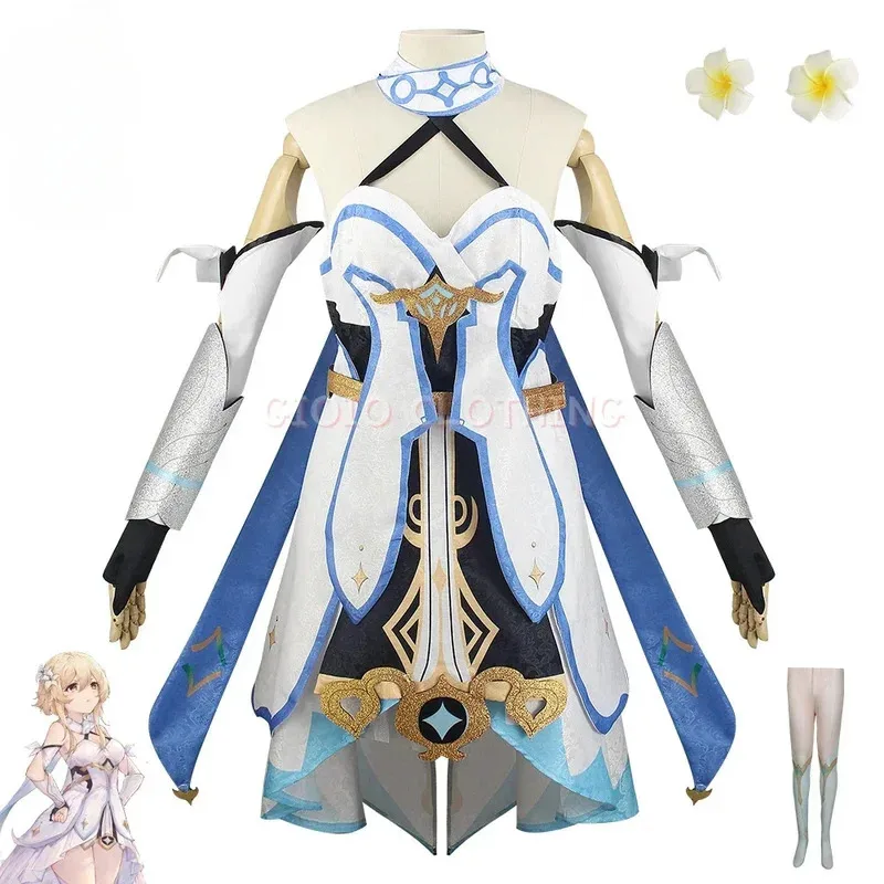 

Genshin Impact Lumine косплей костюм для взрослых карнавальная форма парик аниме костюмы для вечеринки на Хэллоуин маскарад женские игры