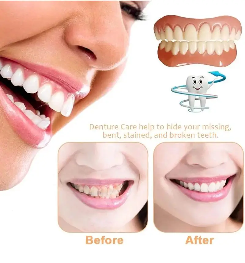 

newSilicone False Teeth Cosmetic Dental Veneer Men and Women Dentures Oral Hygiene Tools Veneers CK848-FRO