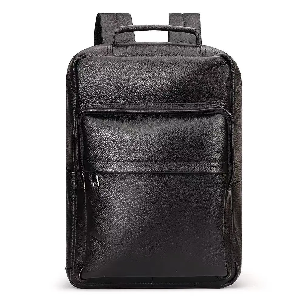 2026 New Brand Cow Genuine Leather Men Backpacks Fashion Real Natural Leather Student Backpack Boy Luxury Computer Laptop Bag