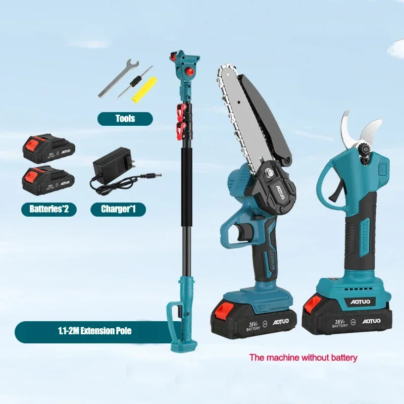 

-for Wholesale 21V Lithium Battery-Powered Pruning Saw Kit Telescope Long Pole Chainsaw Garden Pruner Shears Preferred