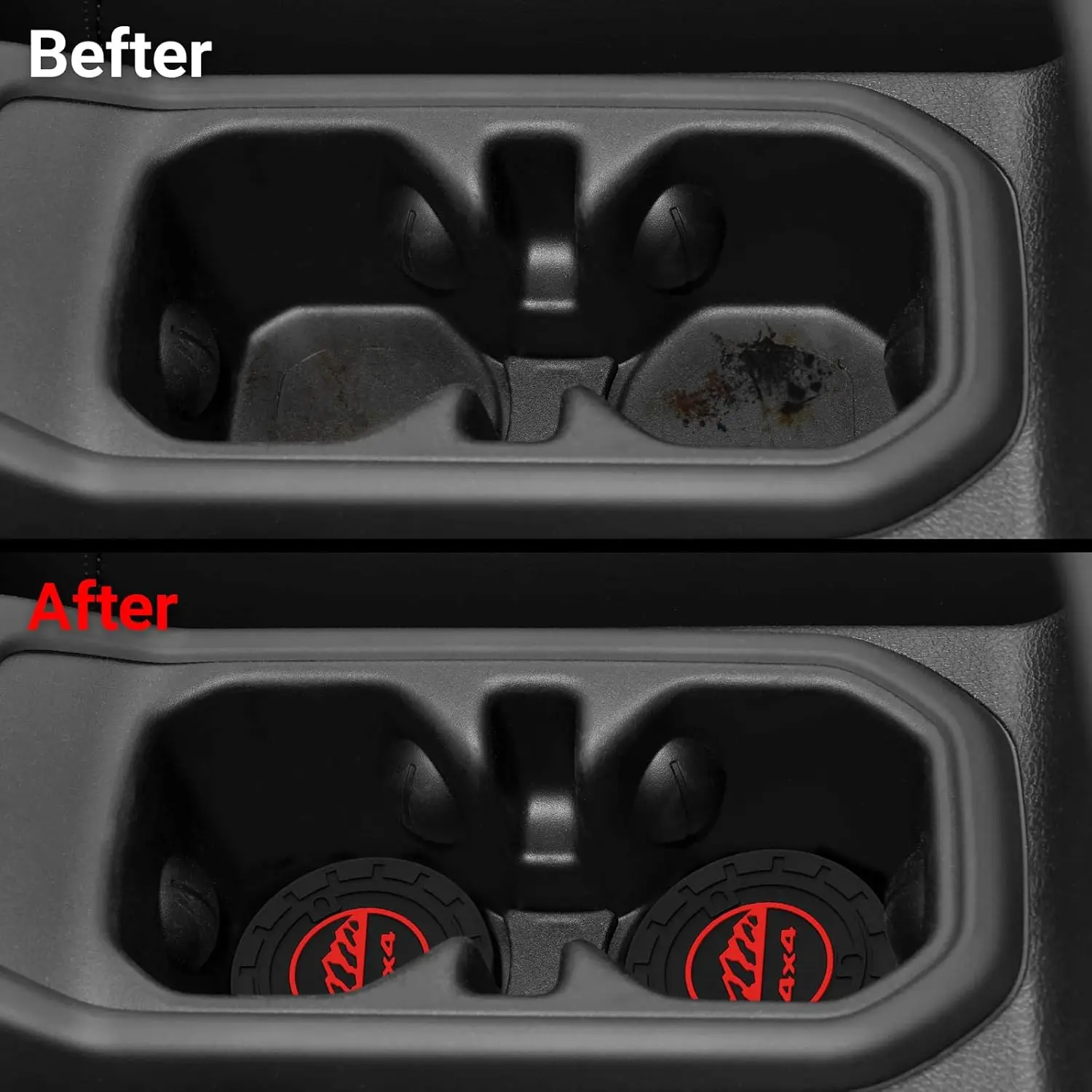 2PCS Auto Car Truck SUV Cup Holder Mat for Jeep Wrangler JL JK JLU&Gladiator JT Accessories,Silicone Cup Inserts Interior Mats view 2