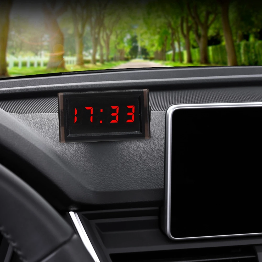 Car Digital Clock LED Digital Display Clock Clock DC4.5-30V Waterproof Dustproof Car Auto Electronic Clock LED Digital Display