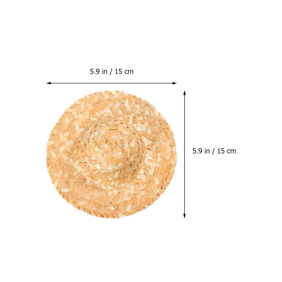 10Pcs 15Cm Premium Miniature Straw Caps Handcrafted Woven Hats for Craft Projects Home Decoration Classroom Activities