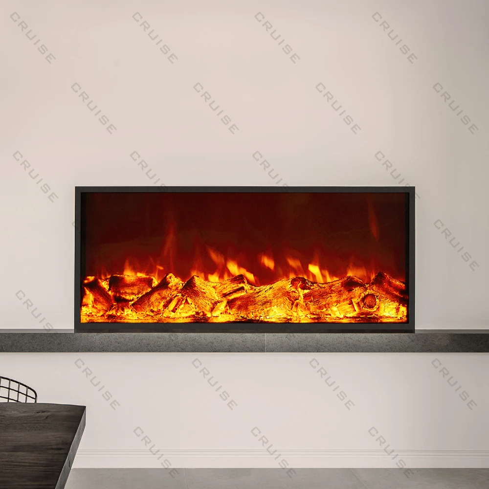 CRUISE 1200mm Electric Fireplace Classic Flame Intelligent Infrared Remote Control Heat Environmental Protection Hotel Built-In