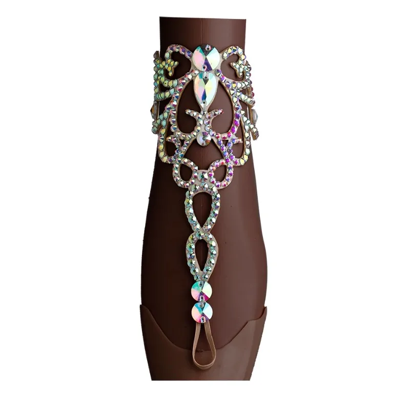customized belly dance bracelet Latin performance accessories foot chains handmade hot stamping diamond hooks toe rings