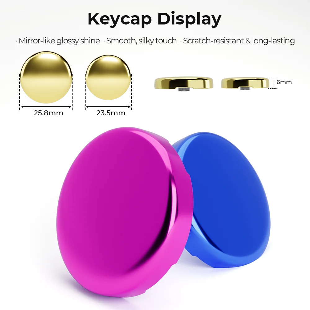 Haute42 23.5MM 15PCS Electroplated Cross Keycaps Hitbox Button Caps For Leverless Controller 25.8mm 1PC Low Profile Keycaps
