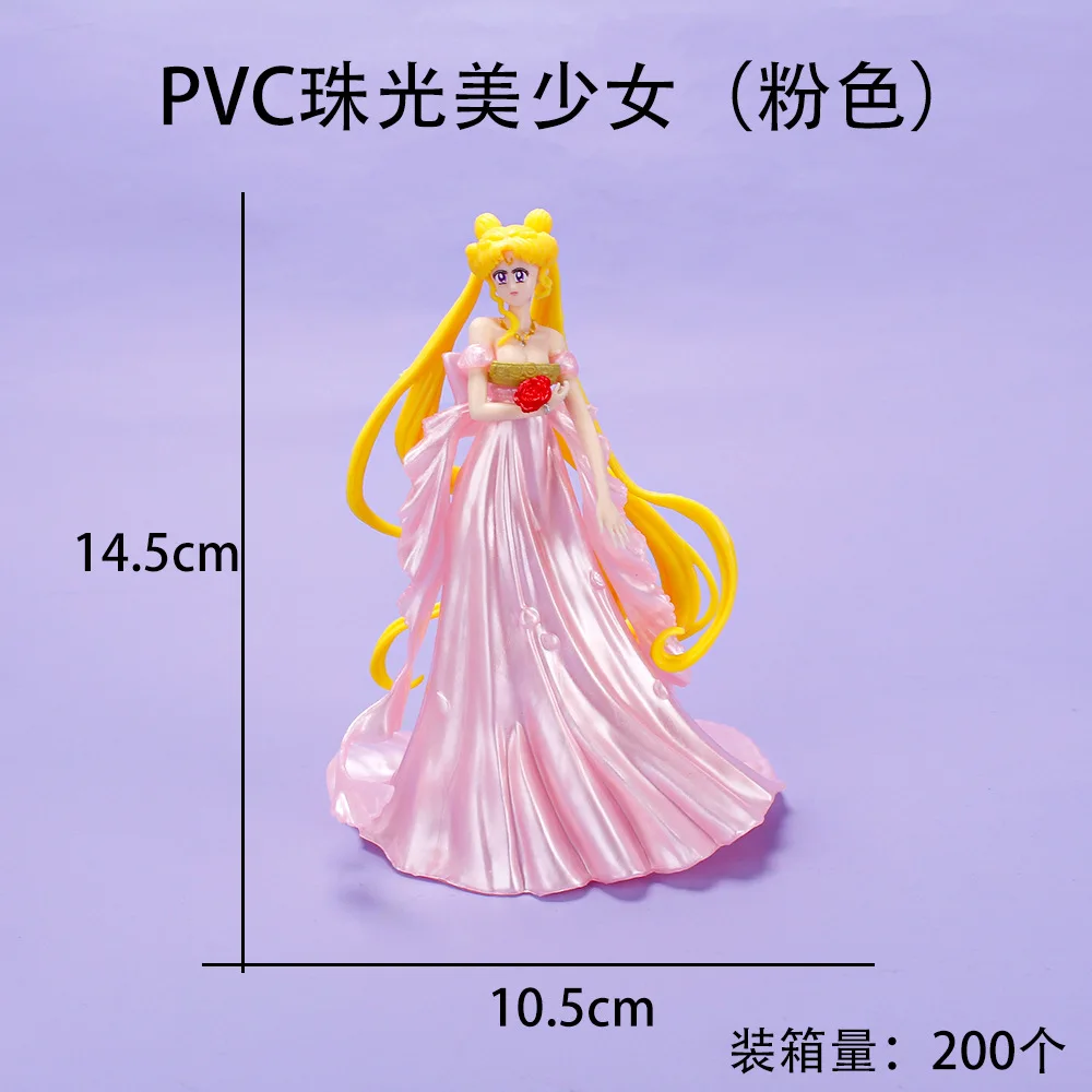 Mignon marin lune fille 14CM Tsukino Usagi robe de mariée modèle Pvc jouet à collectionner Statue gâteau décoration de bureau enfants cadeaux de noël