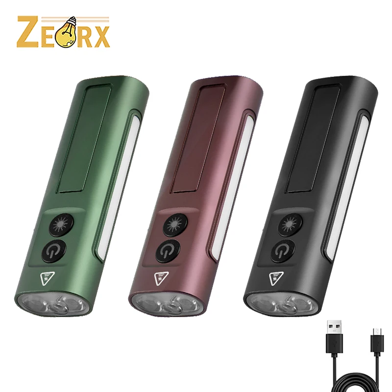 

EDC Flashlight High Lumens with RGB Side Light Magnetic Base Compact Clip-on Light for Emergency, Fishing, Hiking, Camping