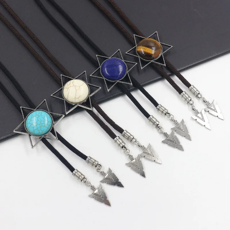 Nuevo turquesa Vintage estilo vaquero Bolos corbata collar para camisa vestido corbata elegante pajarita joyería de moda accesorios regalos