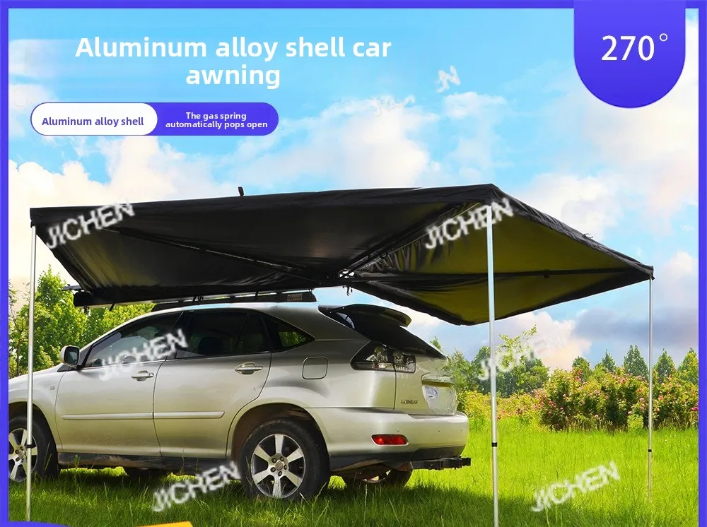 

Aluminum Shell Car Side Camper Tent Awning Canopy 270 Off-road Vehicle Fan Camping Sun Protection Car Side Tent